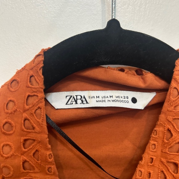 Burnt orange eyelet open work Zara two piece set - Picture 7 of 7